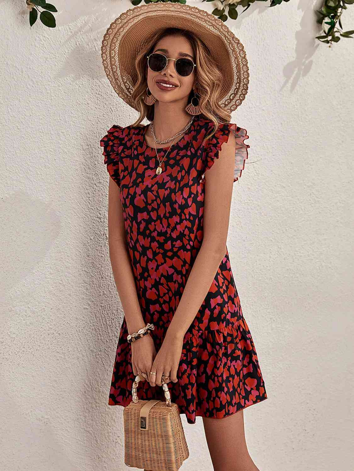 Love Me Ruffle Trim Mini Dress