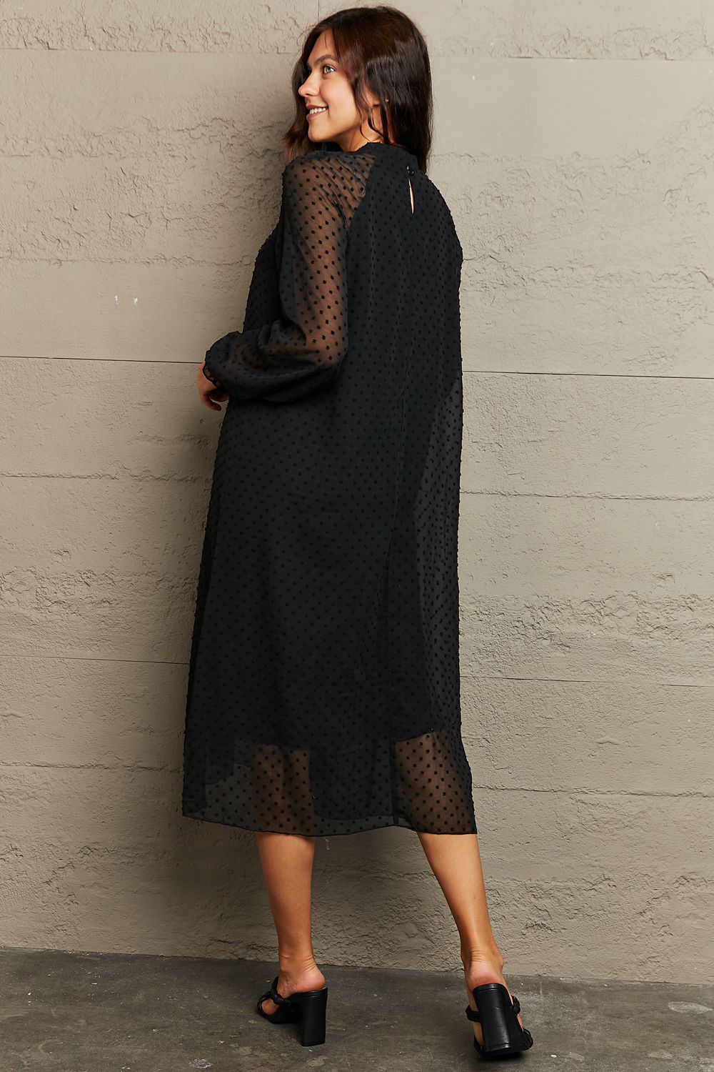 Into The Night Long Sleeve Midi Dress