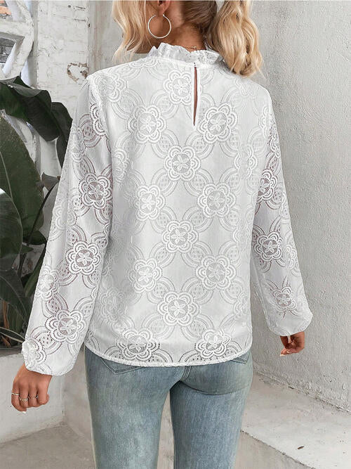 Bianca Floral Lace Balloon Sleeve Blouse