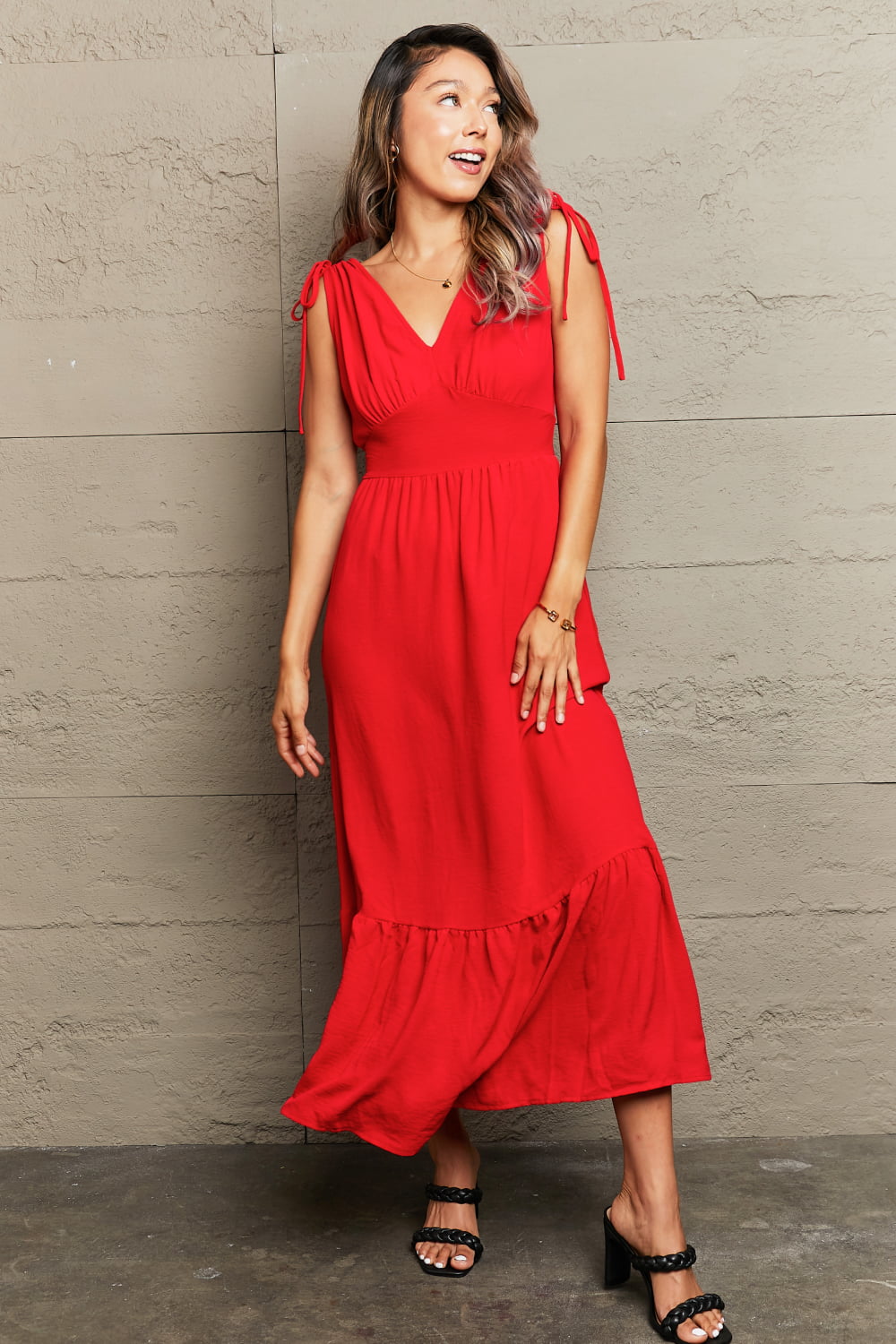 Take My Heart Drawstring Maxi Dress