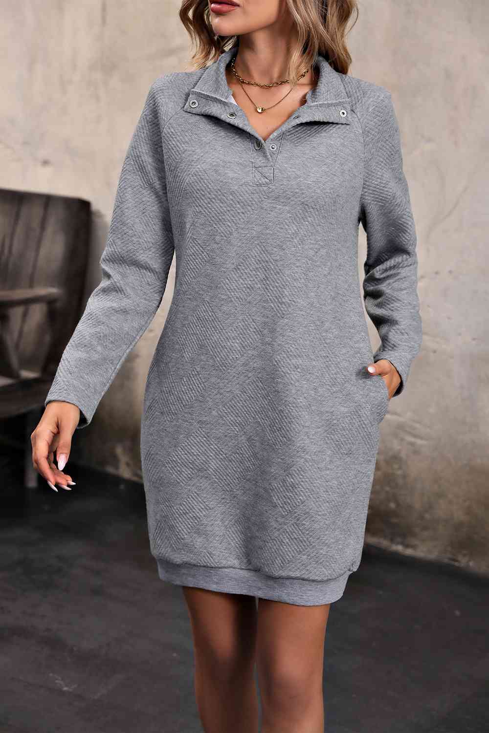 Bria Snap Front Mini Dress