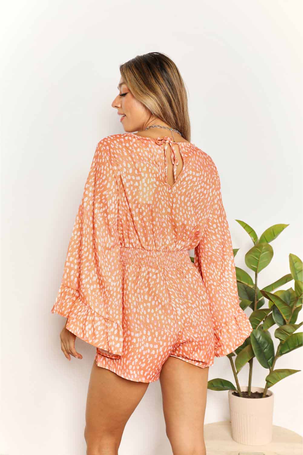 Jada Flare Sleeve Surplice Romper