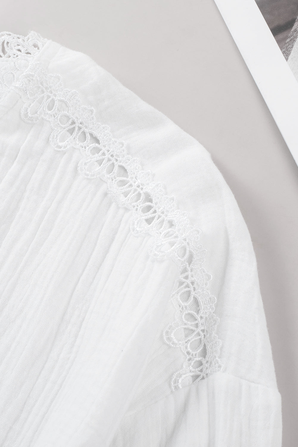 Here For You Spliced Lace Blouse