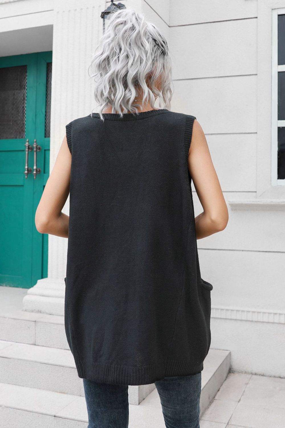 Celine V-Neck Sleeveless Sweater Vest