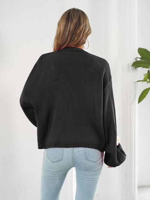 Bloom Floral Open Front Long Sleeve Cardigan