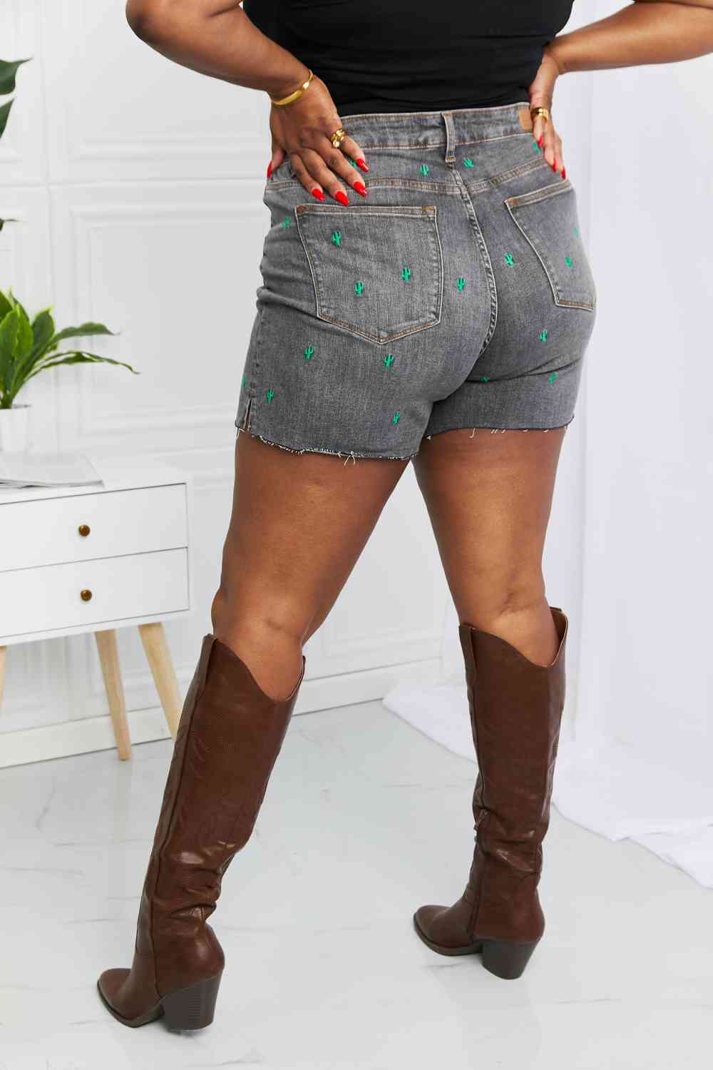 Cactus Raw Hem Denim Shorts