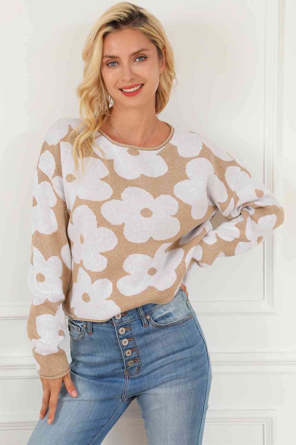 Blossom Floral Round Neck Sweater