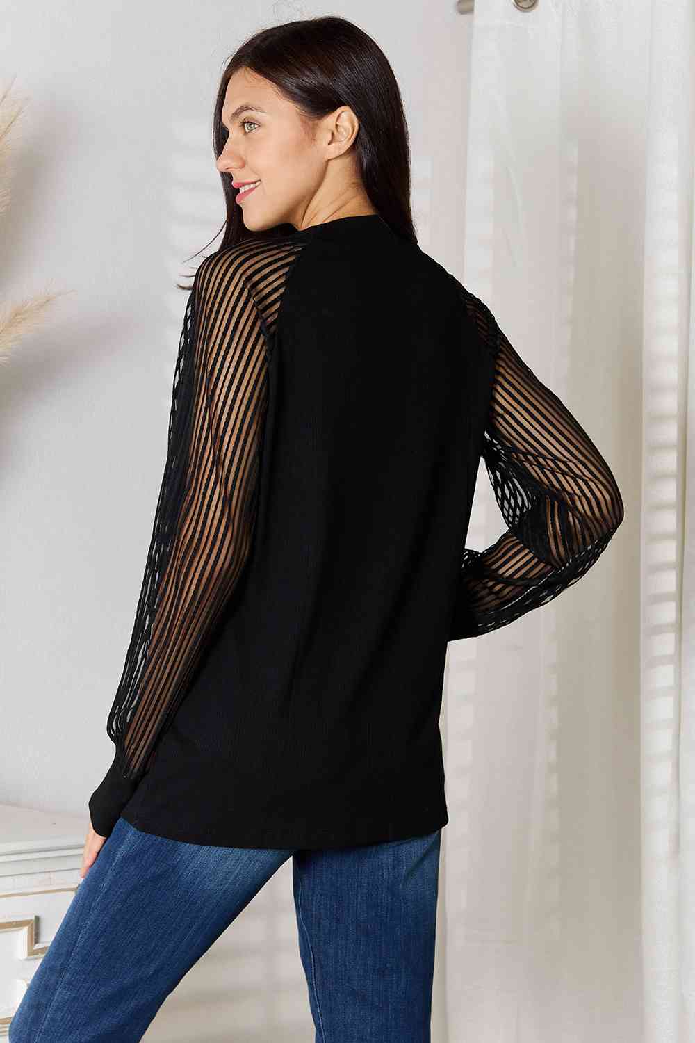 Timeless Sheer Sleeve Blouse
