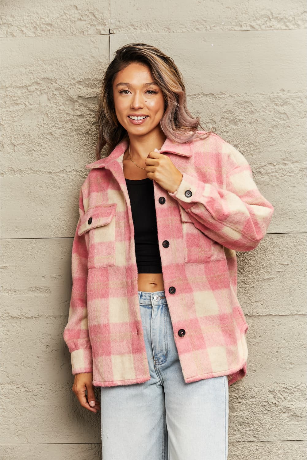 Rebecca Plaid Button Down Jacket