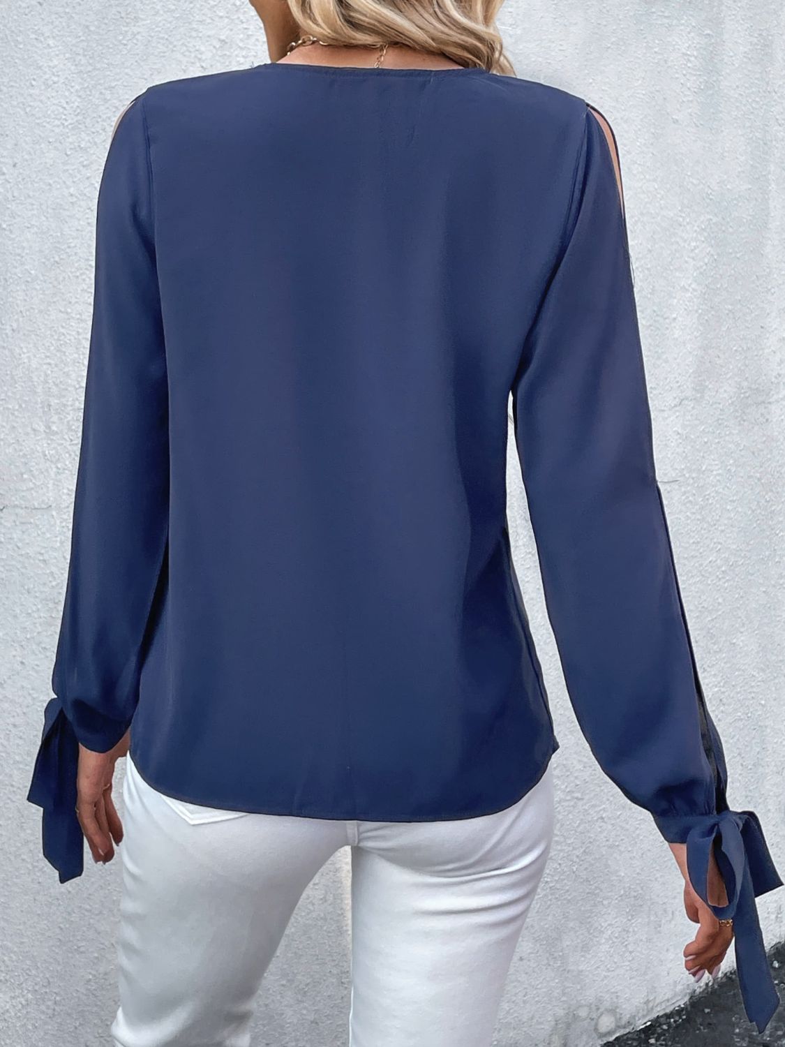 Seraphina V-Neck Tie Cuff Blouse