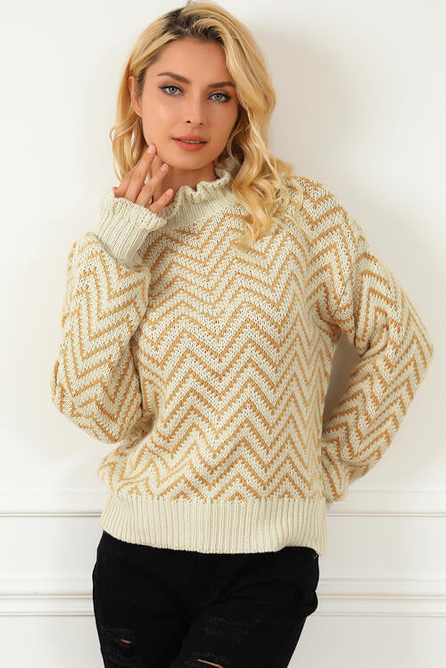 Adaline Mock Neck Drop Shoulder Sweater
