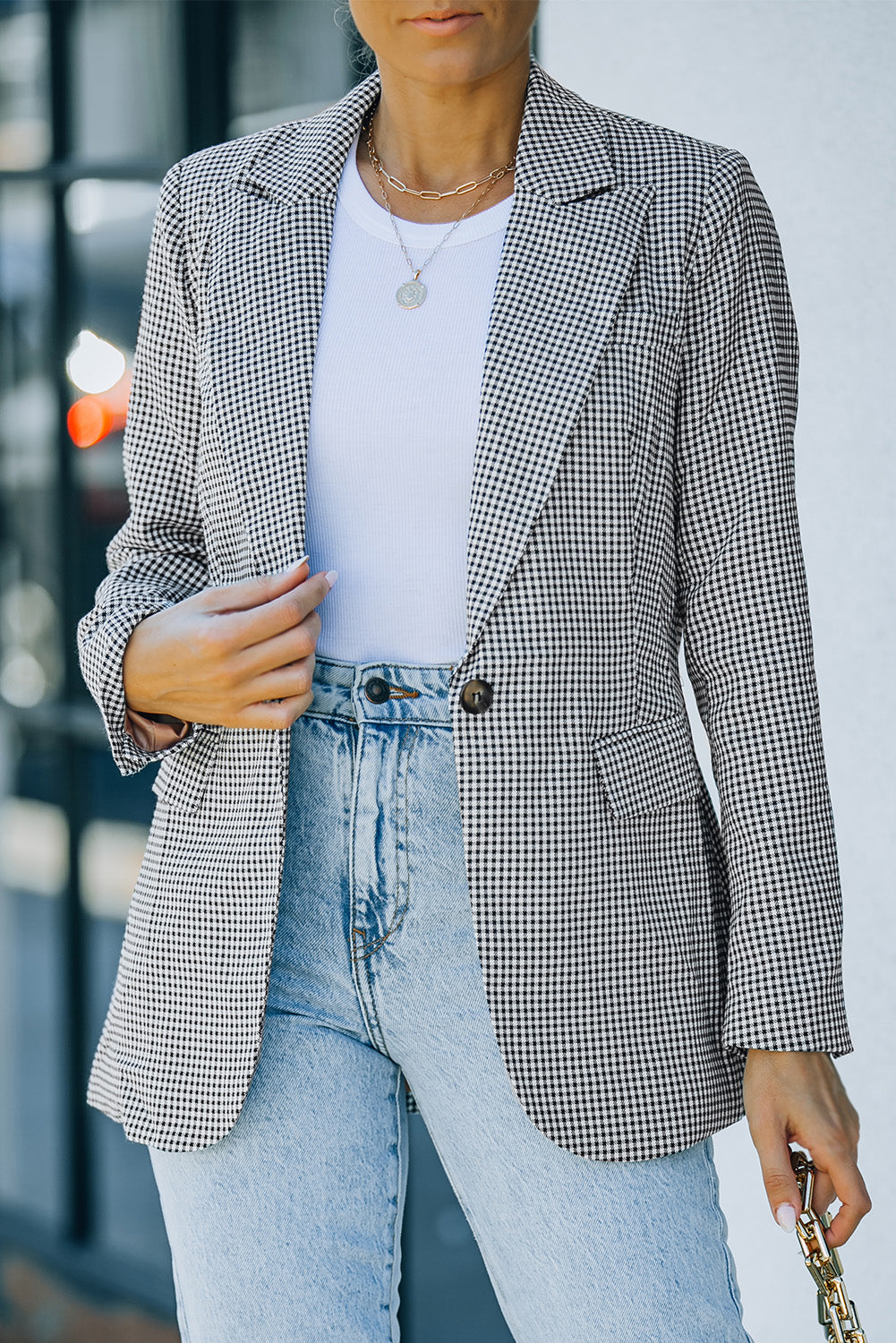 Taking My Time Houndstooth Blazer