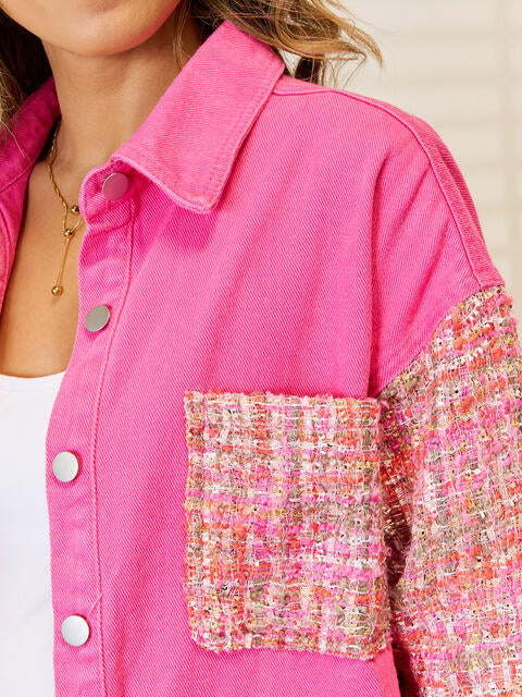 Vera Raw Hem Drop Shoulder Denim Jacket