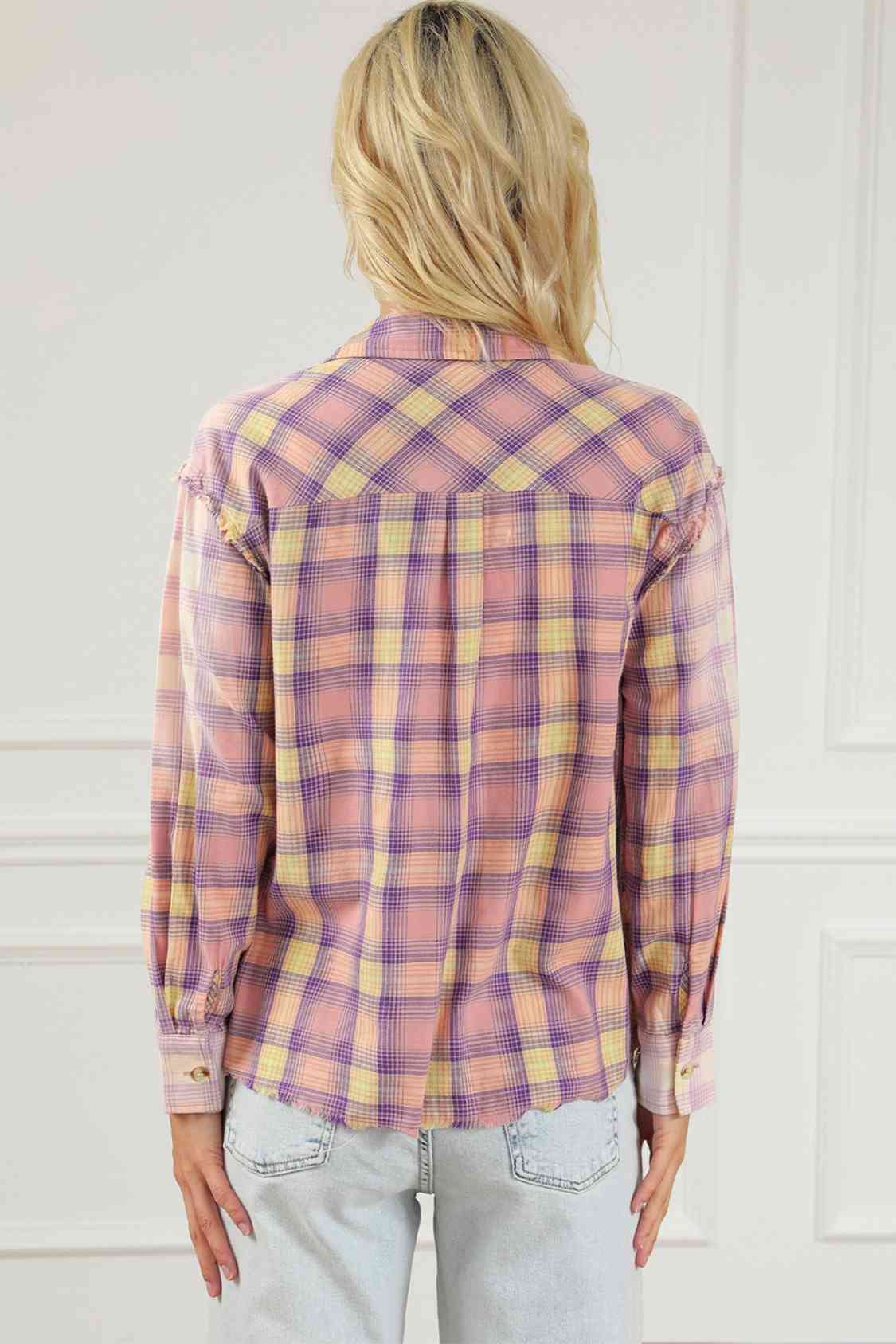 Kinslee Plaid Button Up Long Sleeve Shirt
