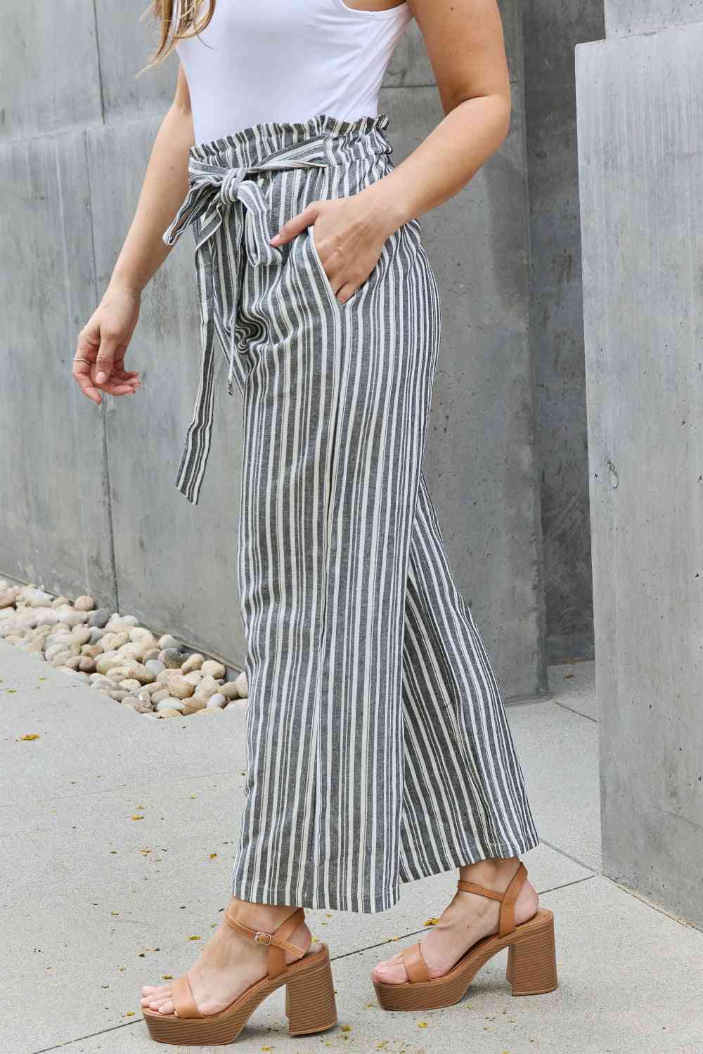 Follow Your Path Striped Culotte Pants