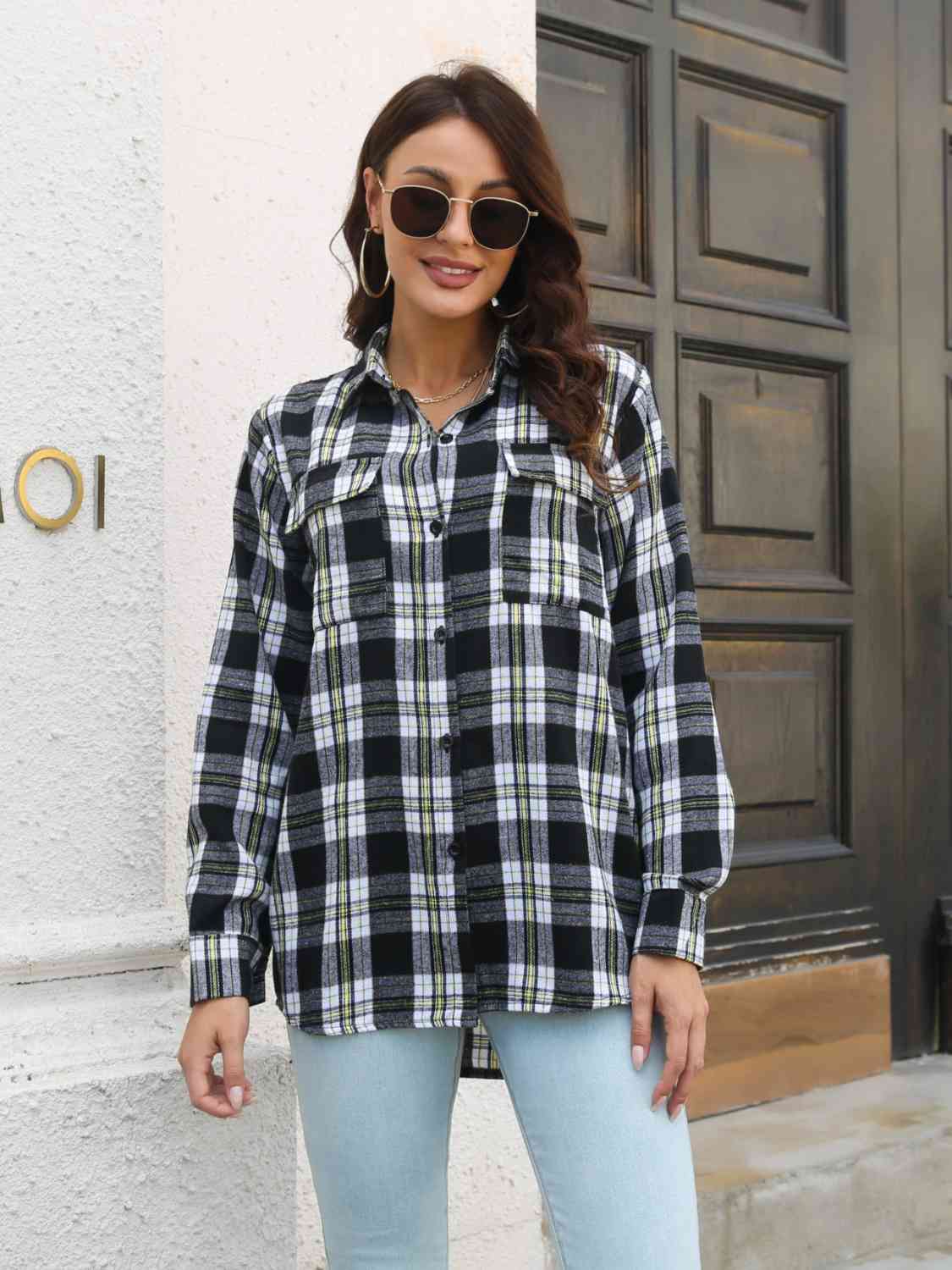 Nature Plaid Buttoned Shirt