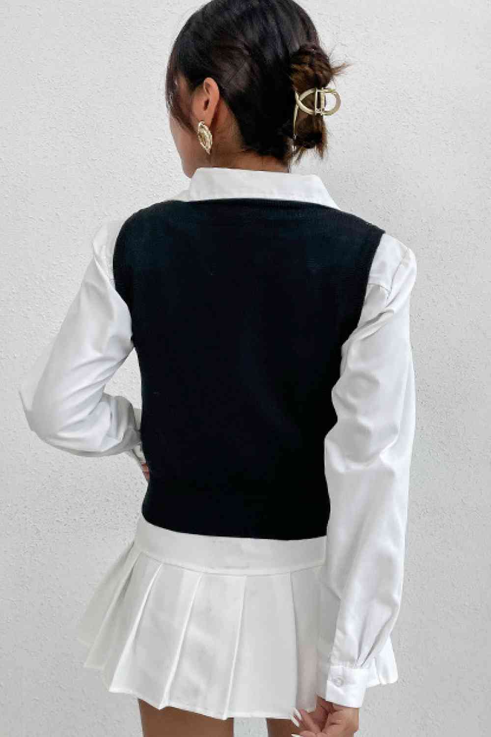Holly Argyle V-Neck Knitted Vest