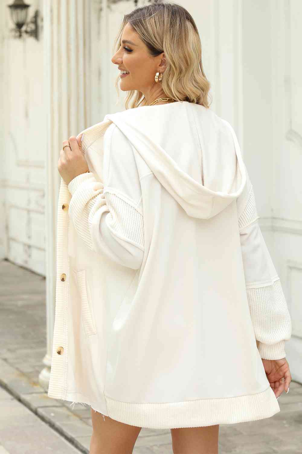 Giselle Button Front Hooded Cardigan