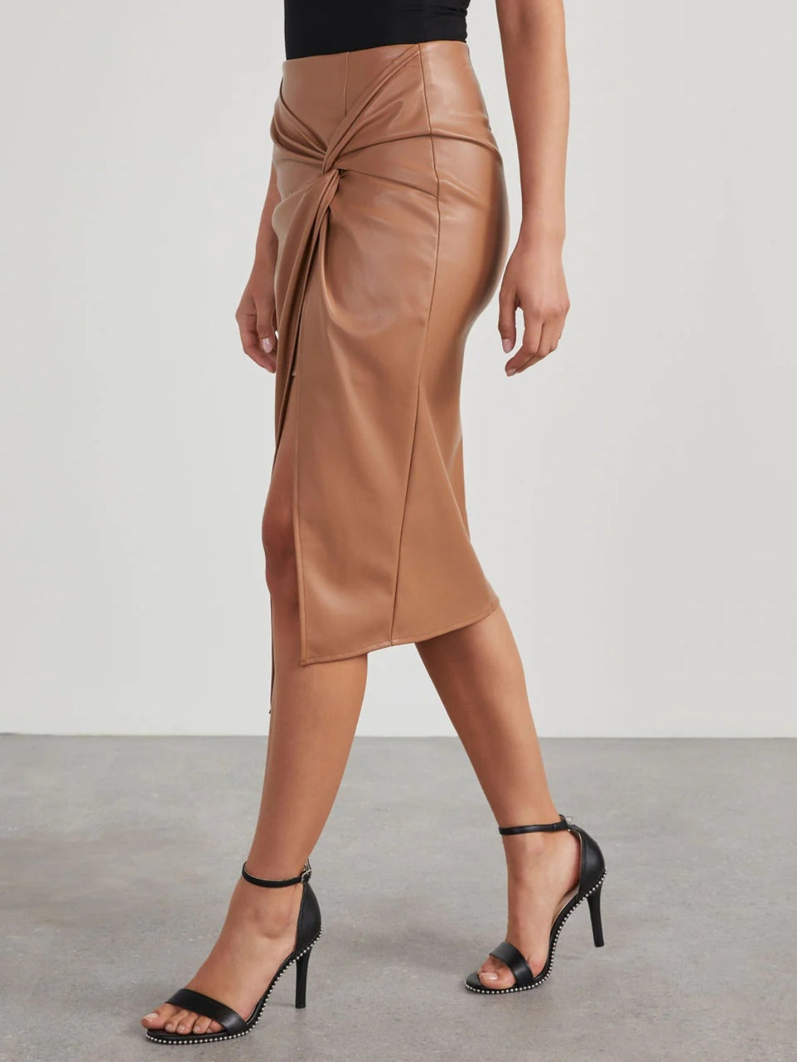 Addison Twist Detail Midi Skirt