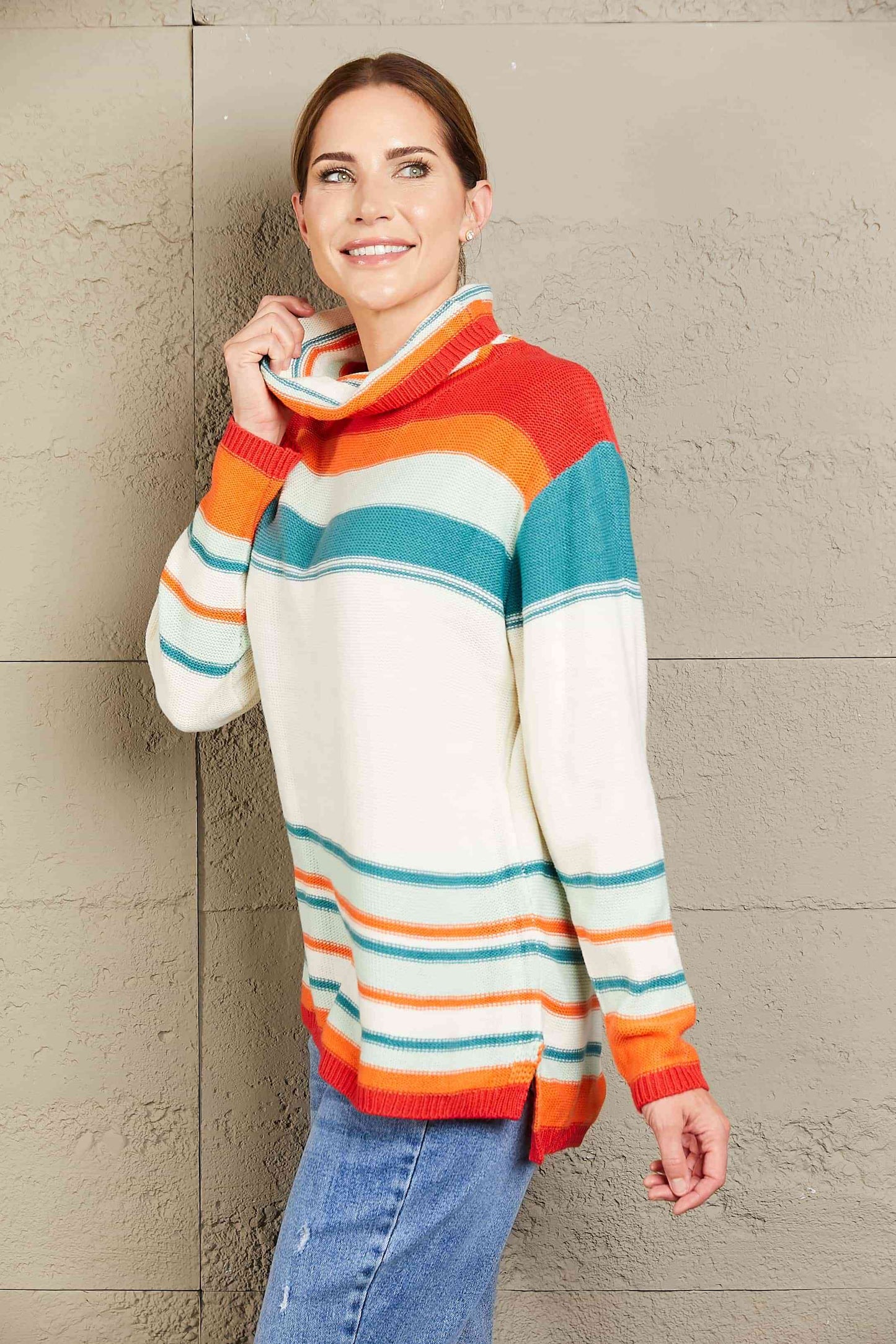 Casey Striped Turtleneck Sweater
