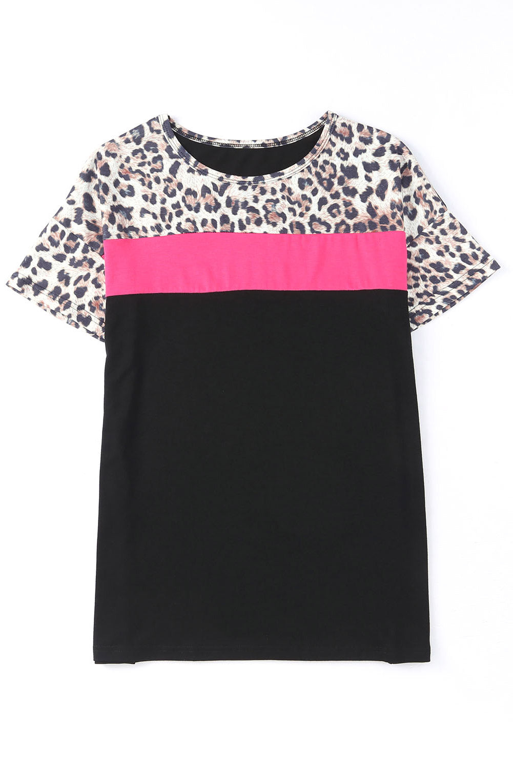 I'm Wild Leopard Color Block T-Shirt