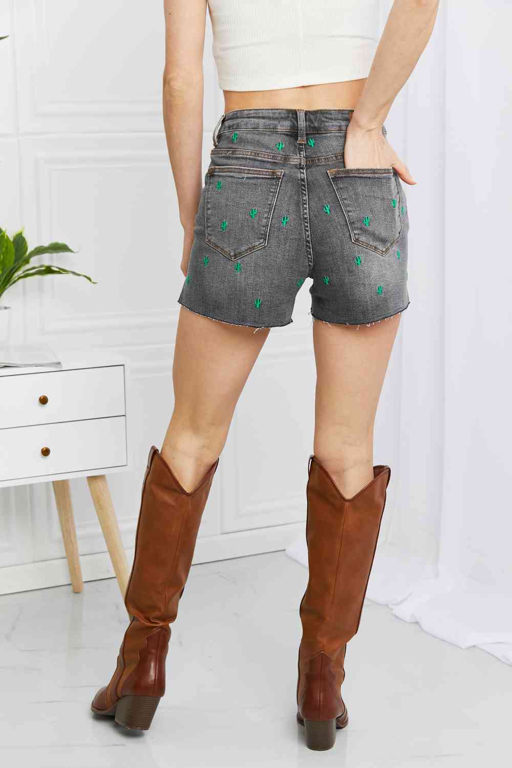 Cactus Raw Hem Denim Shorts