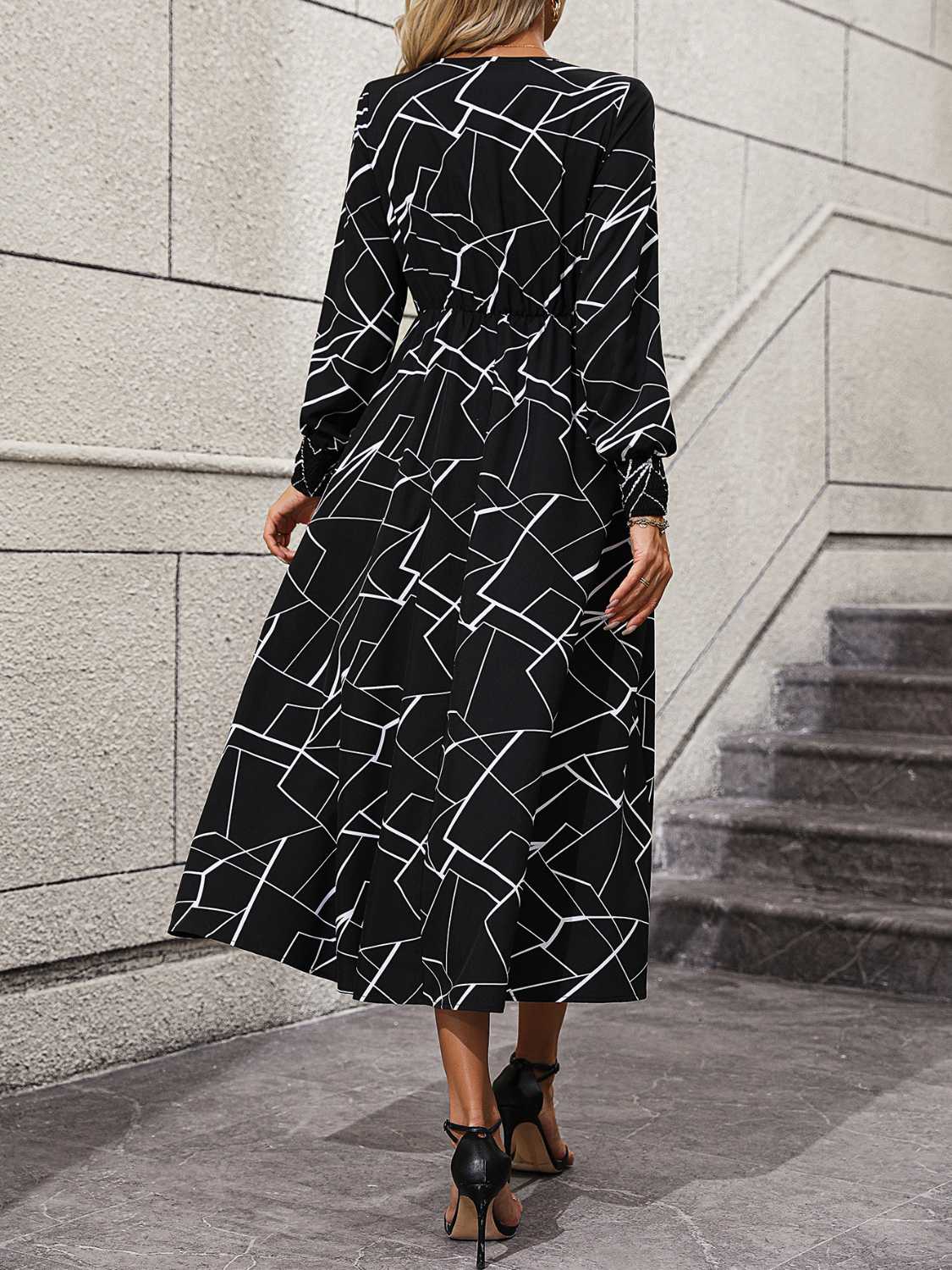 Uptown Girl Geometric Midi Dress