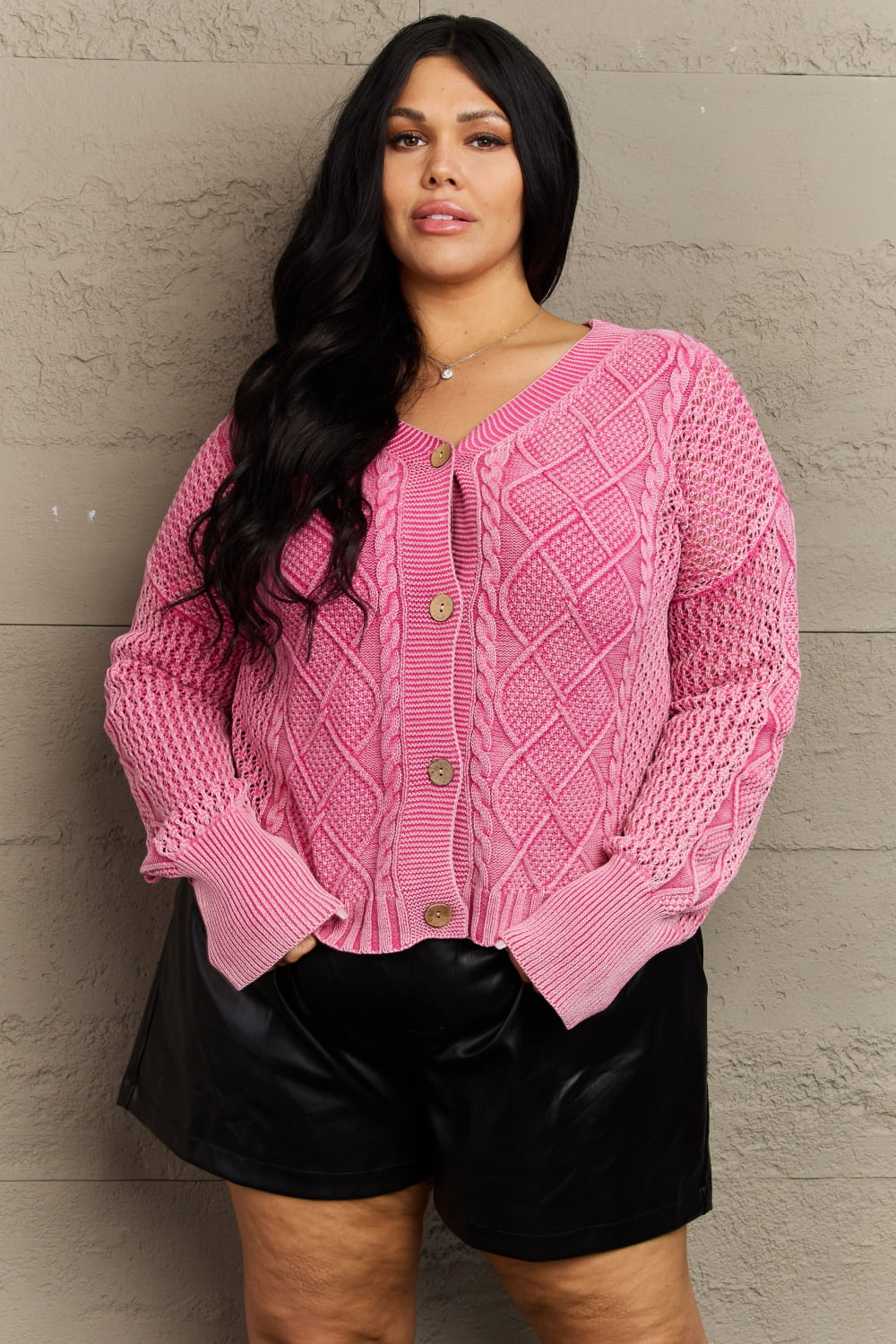 Focus On Me Cable Knit Cardigan