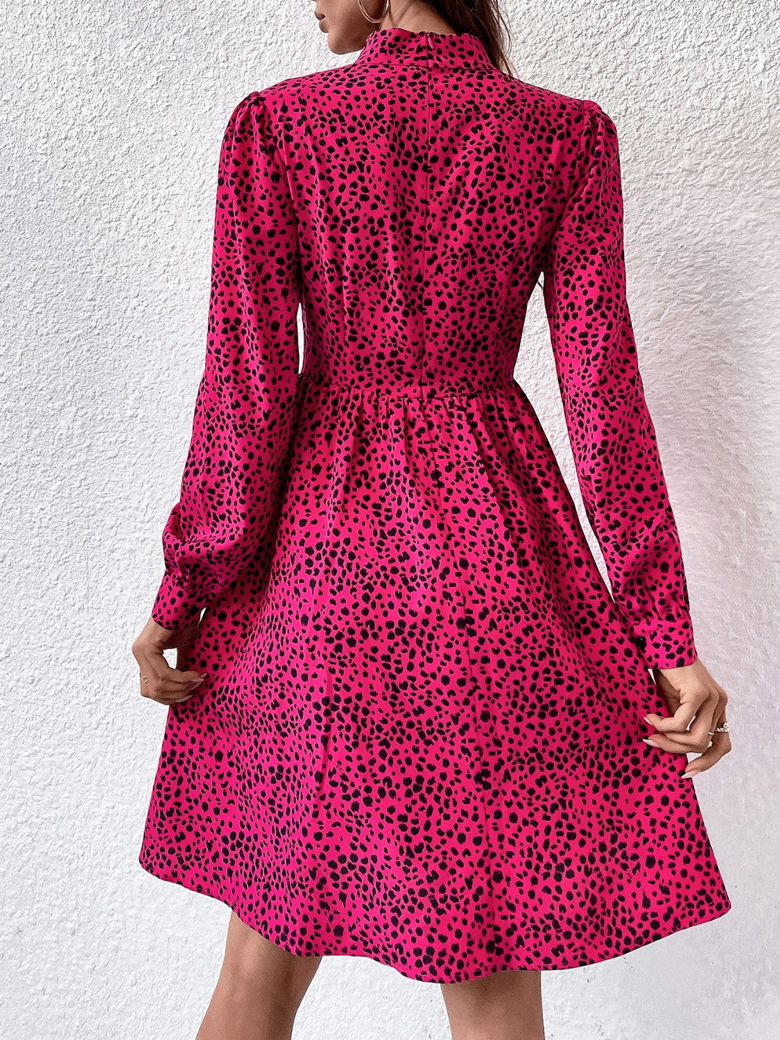 Molly Mock Neck Cutout Long Sleeve Dress