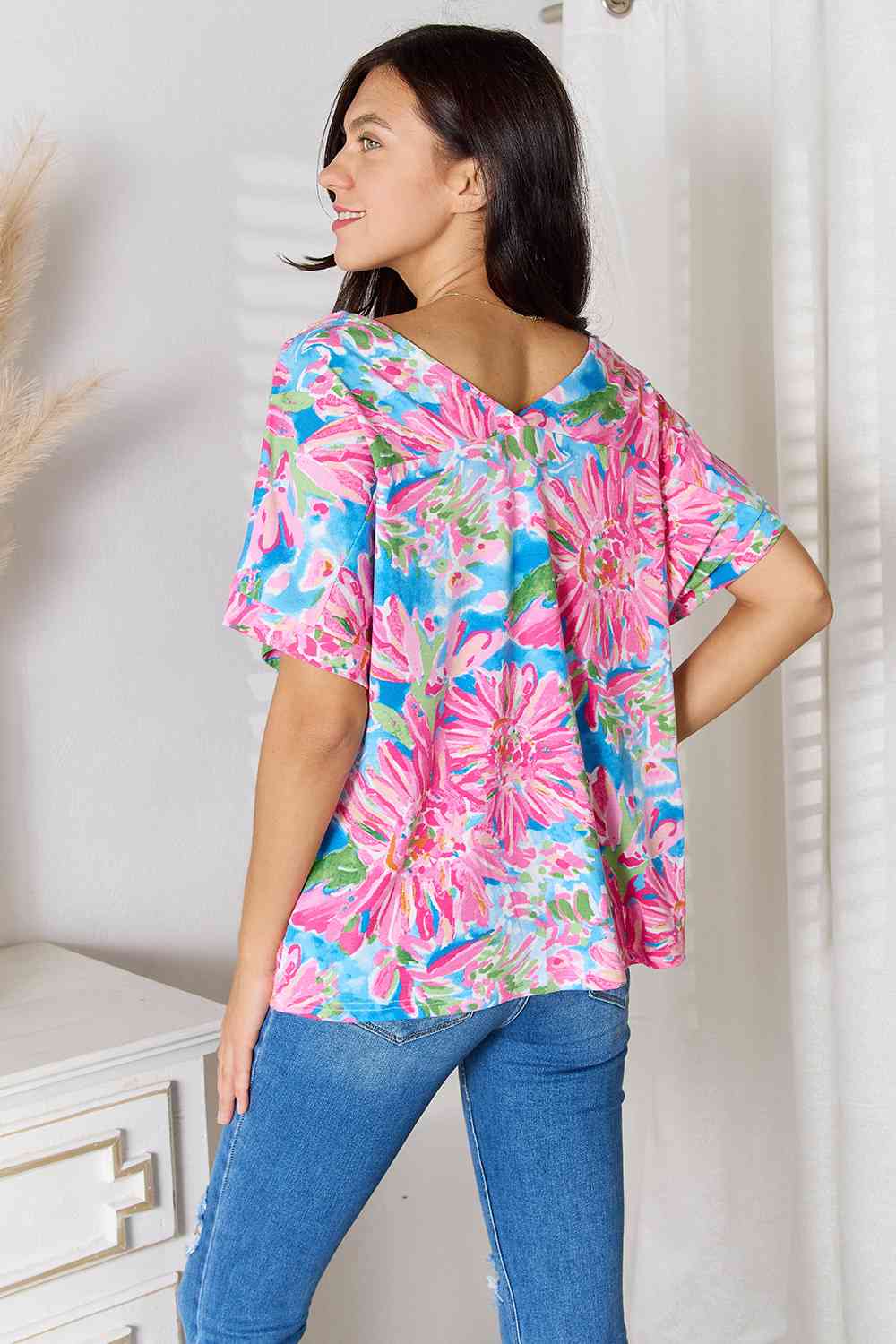 Mila Floral V-Neck Blouse