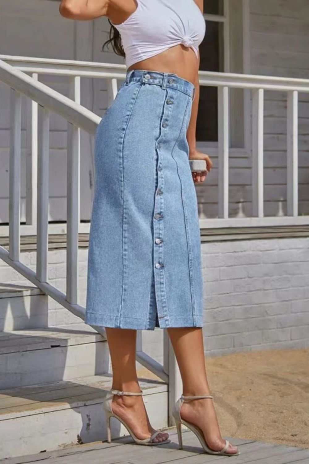 Elouise Denim Midi Skirt