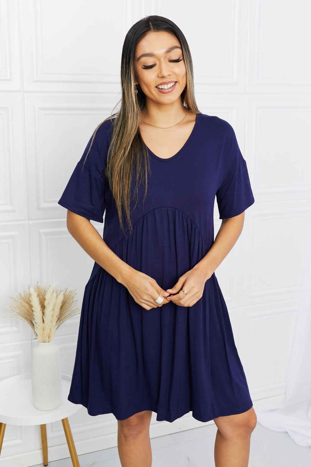 Emanuelle V-Neck Mini Dress