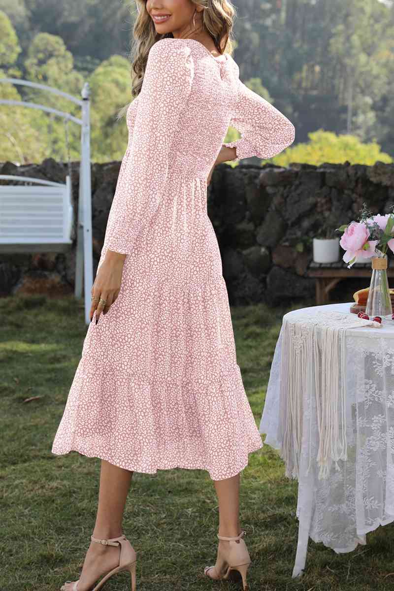 Evelyn Lantern Sleeve Midi Dress