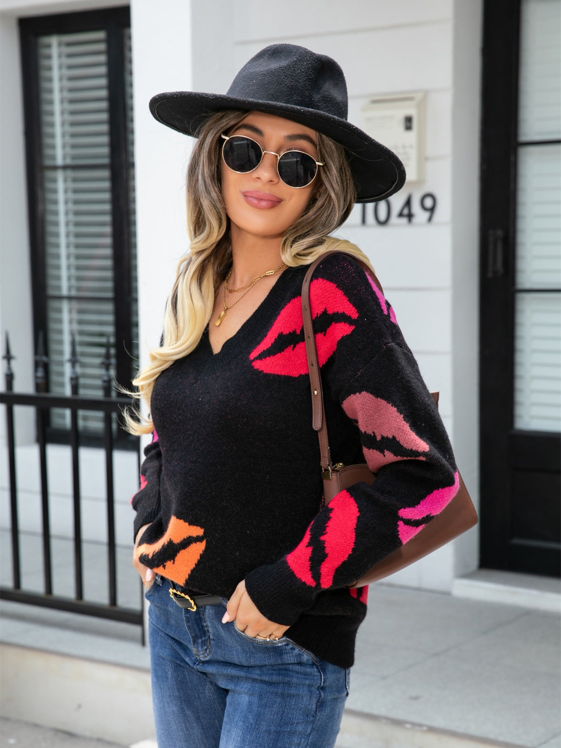 Read My Lips V-Neck Sweater