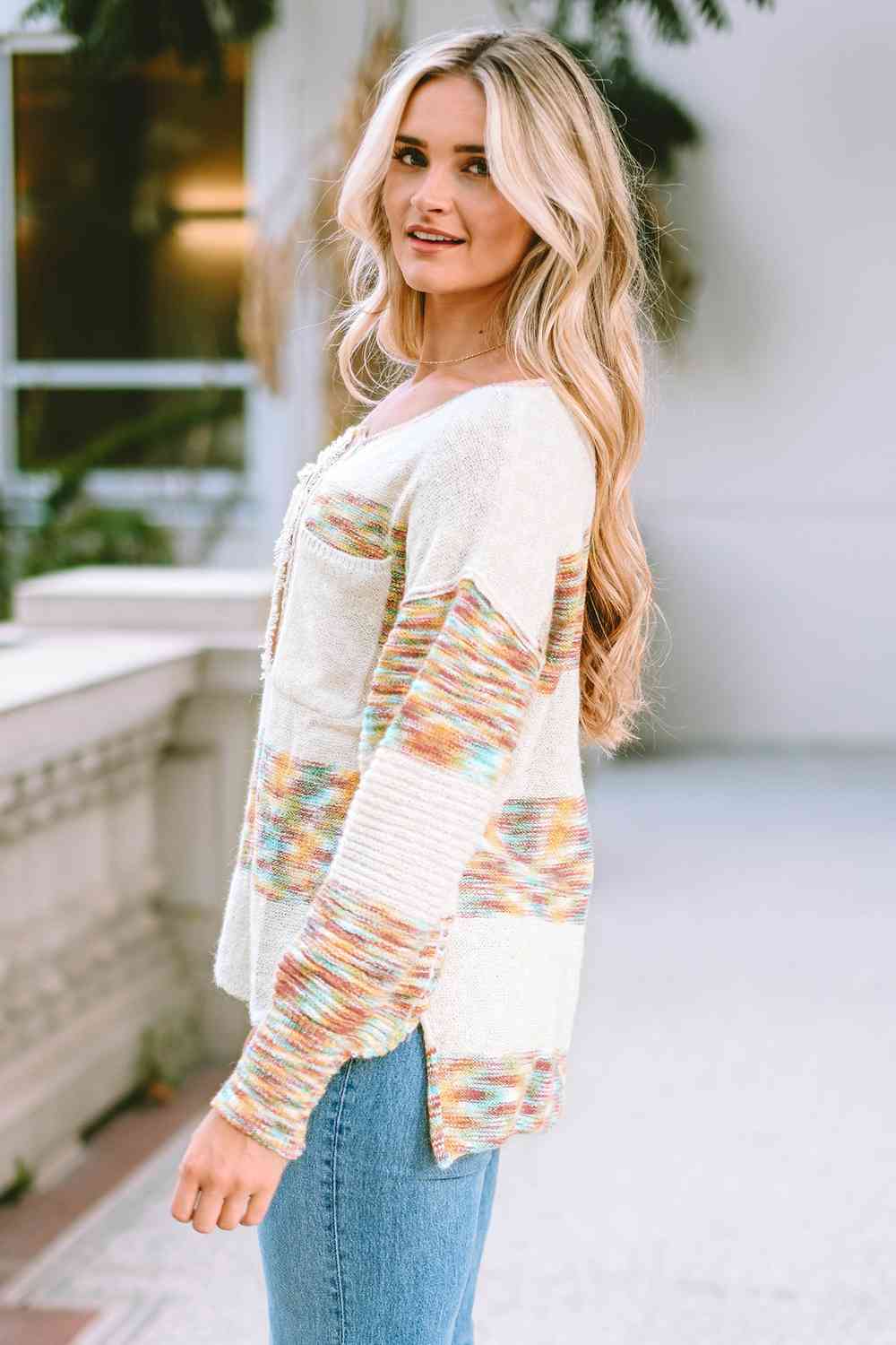 Charlotte High-Low Half Button Sweater