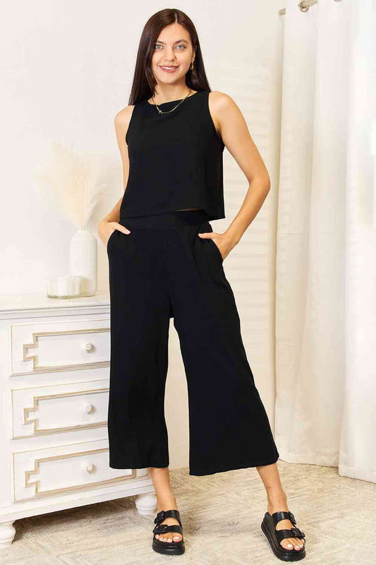 Always Stylish Tank and Wide Leg Pants Set