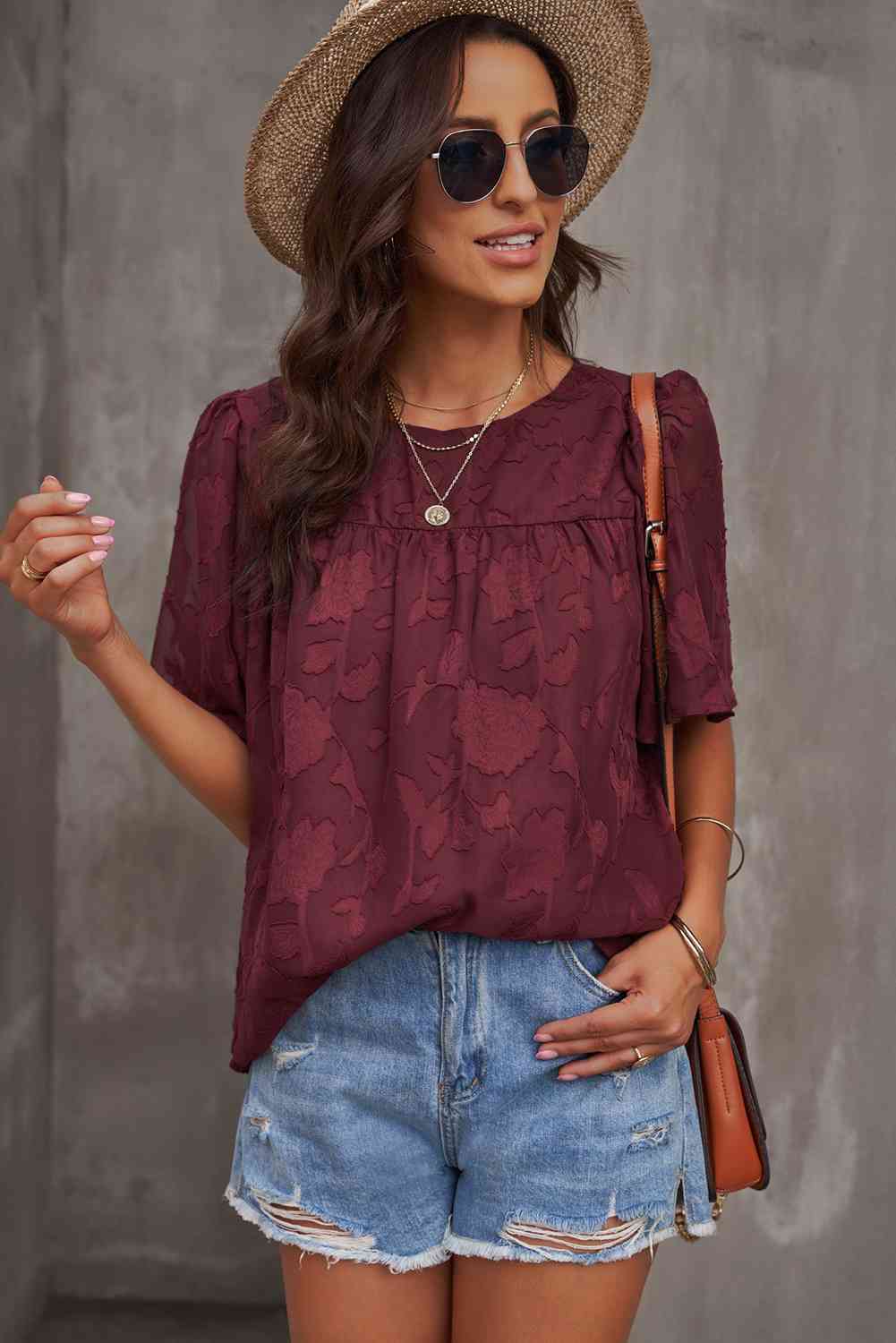 Vanessa Round Neck Puff Sleeve Blouse
