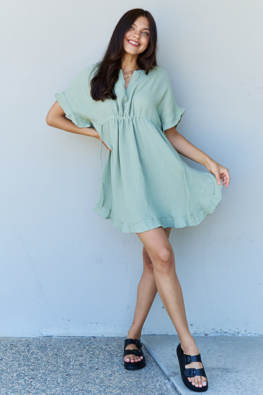 Out Of Time Ruffle Mini Dress