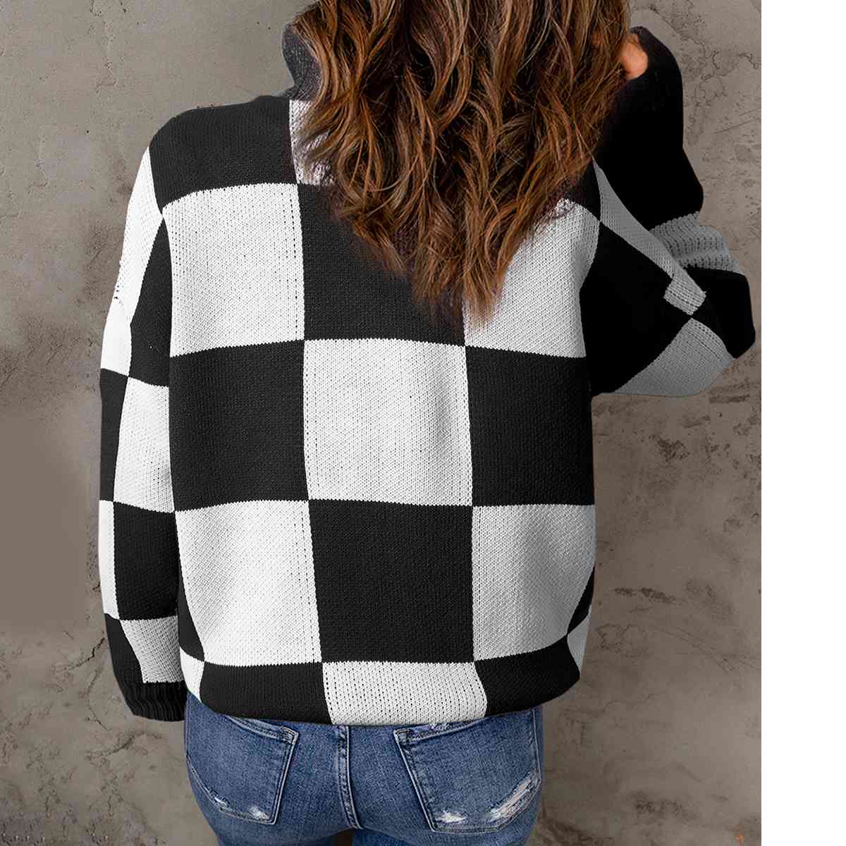 Time To Play Checkered Half Zip Pullover