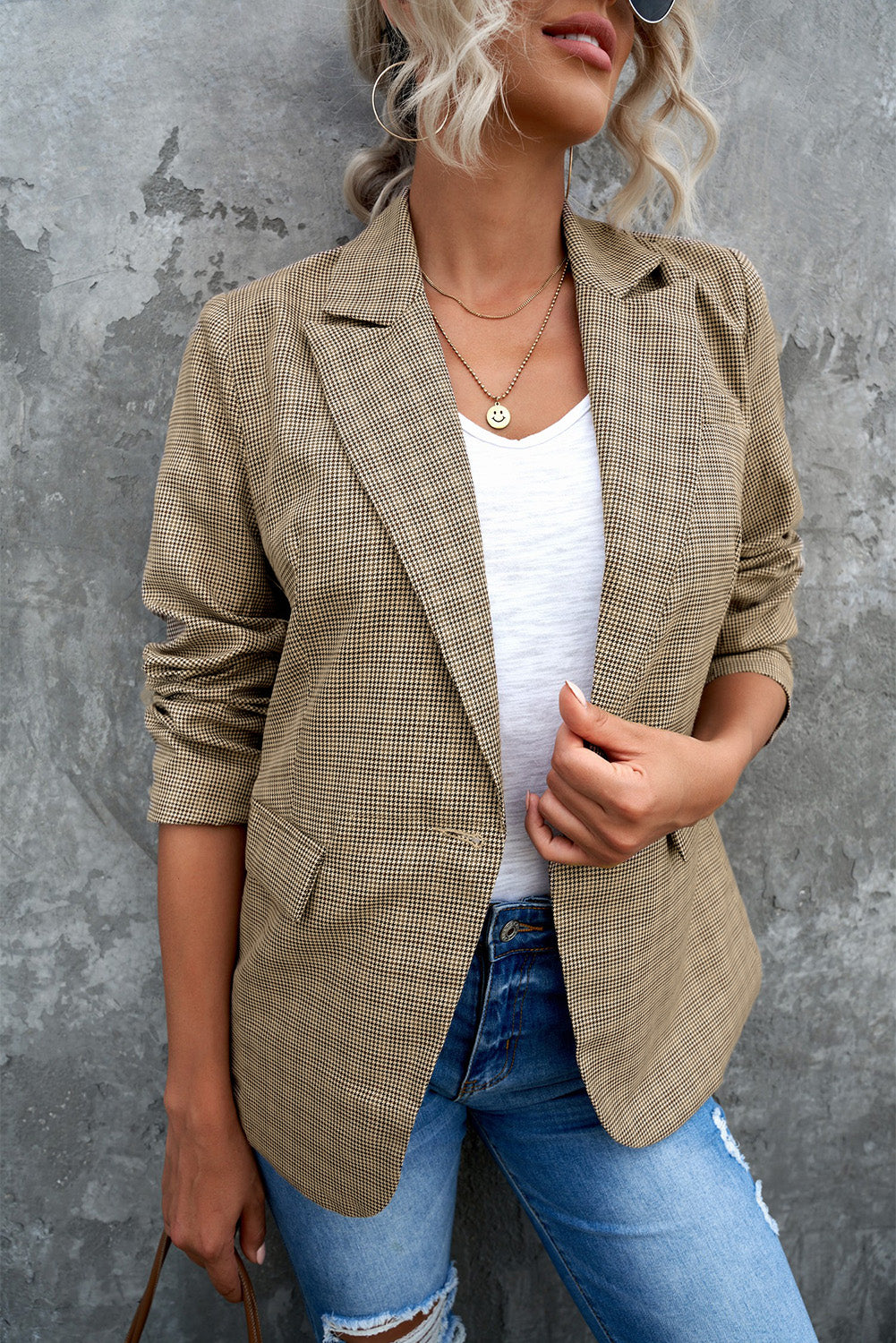 Taking My Time Houndstooth Blazer