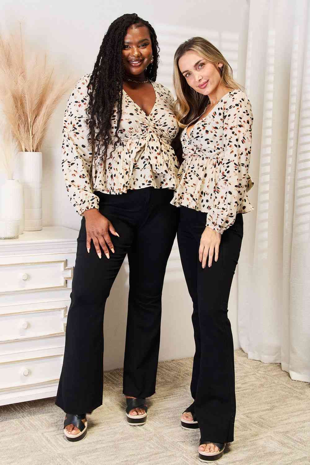 Marseille Tied Peplum Blouse