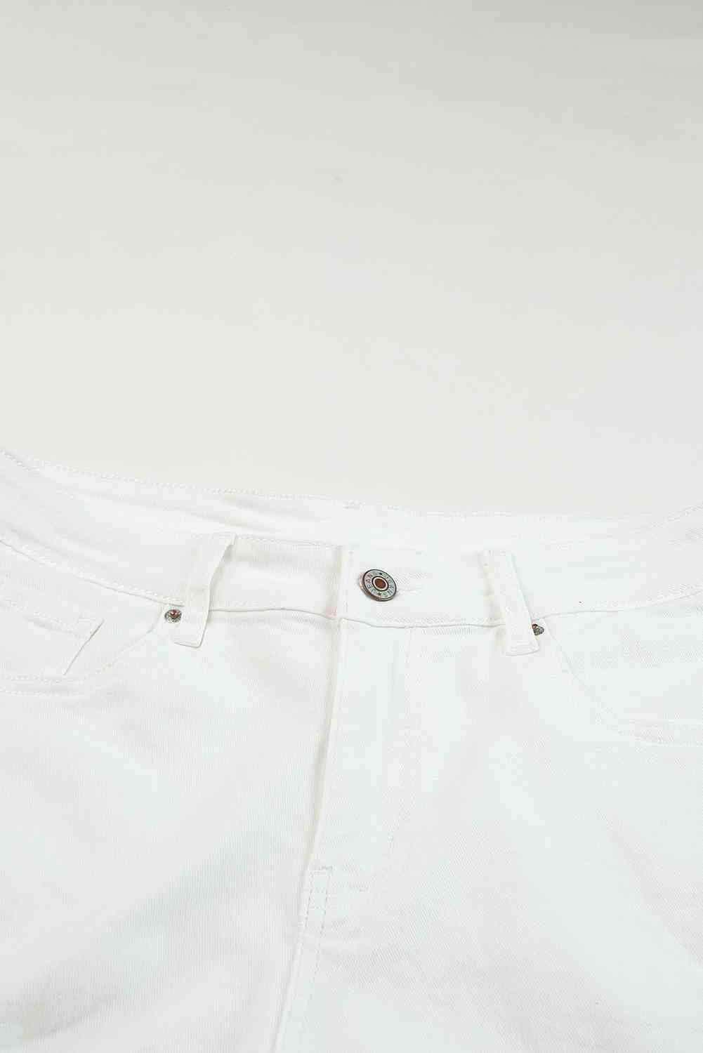 Madilyn Frayed Hem Distressed Denim Shorts