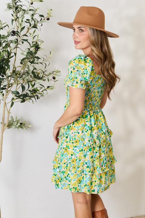 Taylor Smocked Flounce Sleeve Mini Dress