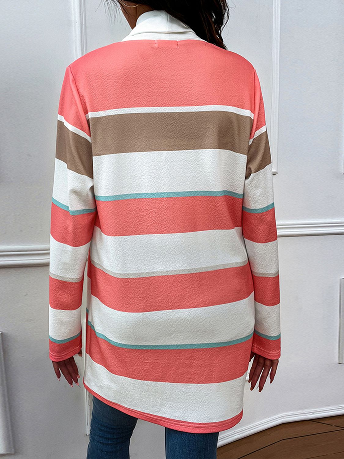 Watching Me Striped Longline Cardigan