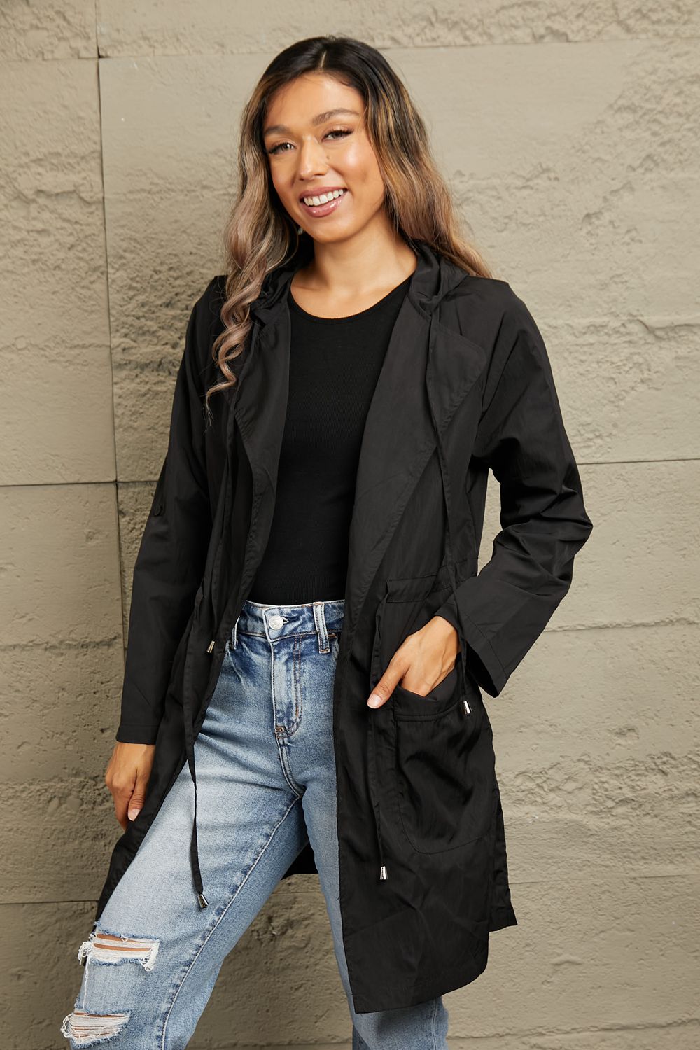 Uptown Hooded Longline Jacket