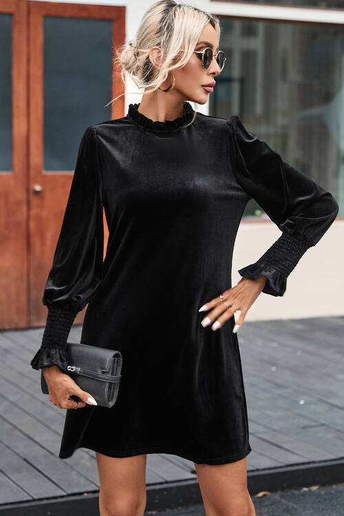 Kinley Smocked Long Sleeve Mini Dress