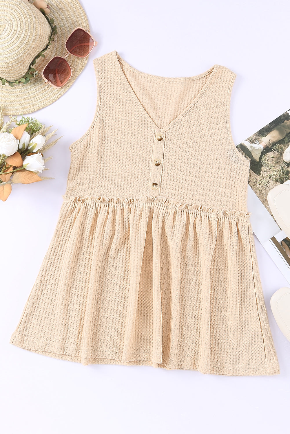 Hello Darling Waffle-Knit Top