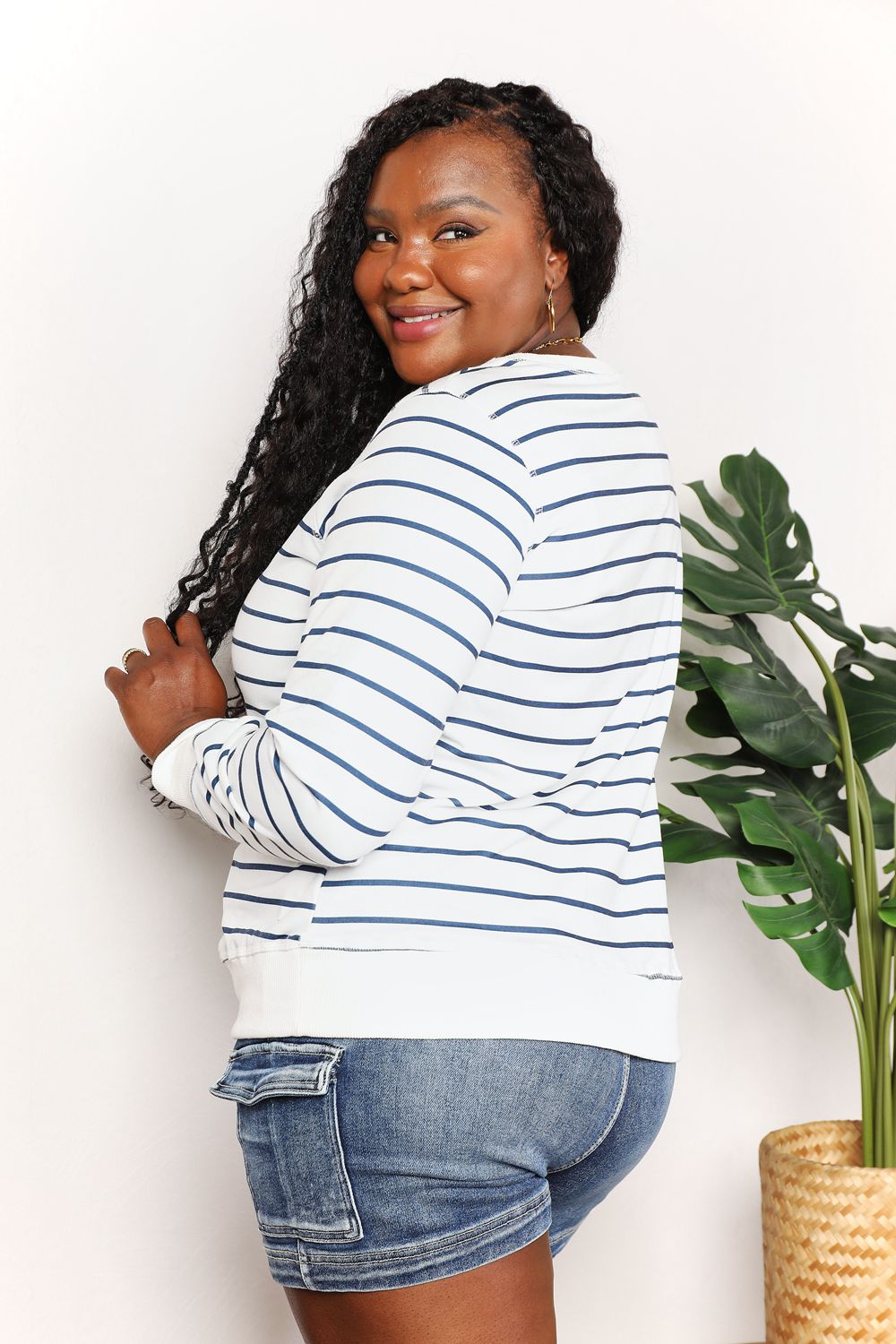 Venetian Striped Long Sleeve Top