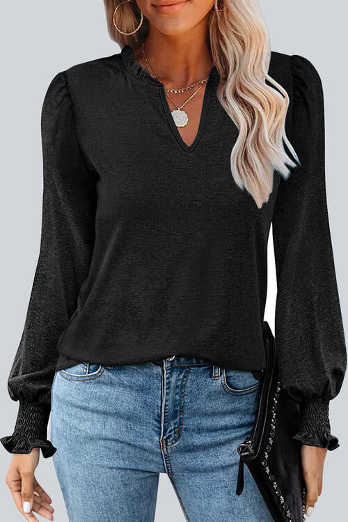Lola Smocked Long Sleeve Blouse