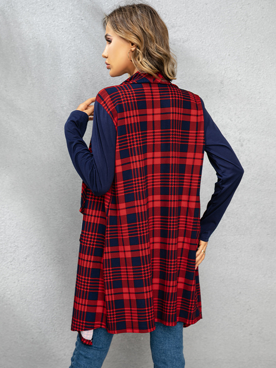 Woodsen Plaid Open Front Cardigan